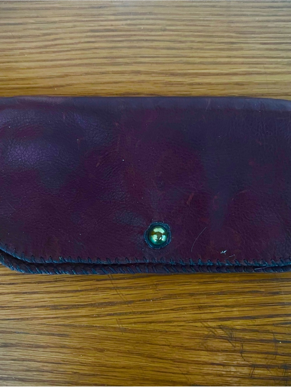 Elegant Burgundy Leather Clutch Wallet - Women's Wristlet